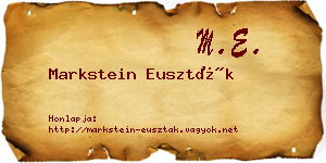 Markstein Euszták névjegykártya